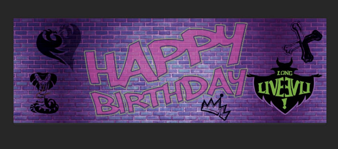 Descendants Birthday Banner - Etsy