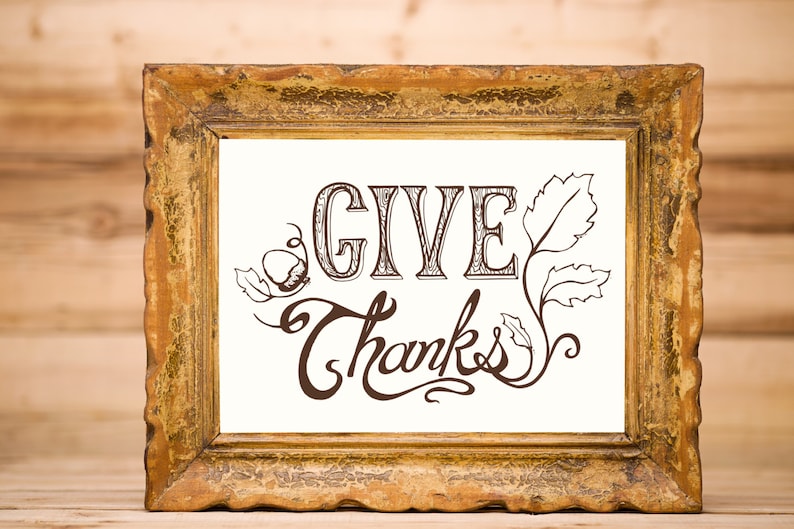 Thanksgiving Printable Decor Thanksgiving Art Wall Art Give | Etsy