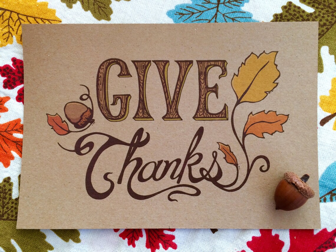 Thanksgiving Printable Decor, Thanksgiving Art Wall Art, Give Thanks ...