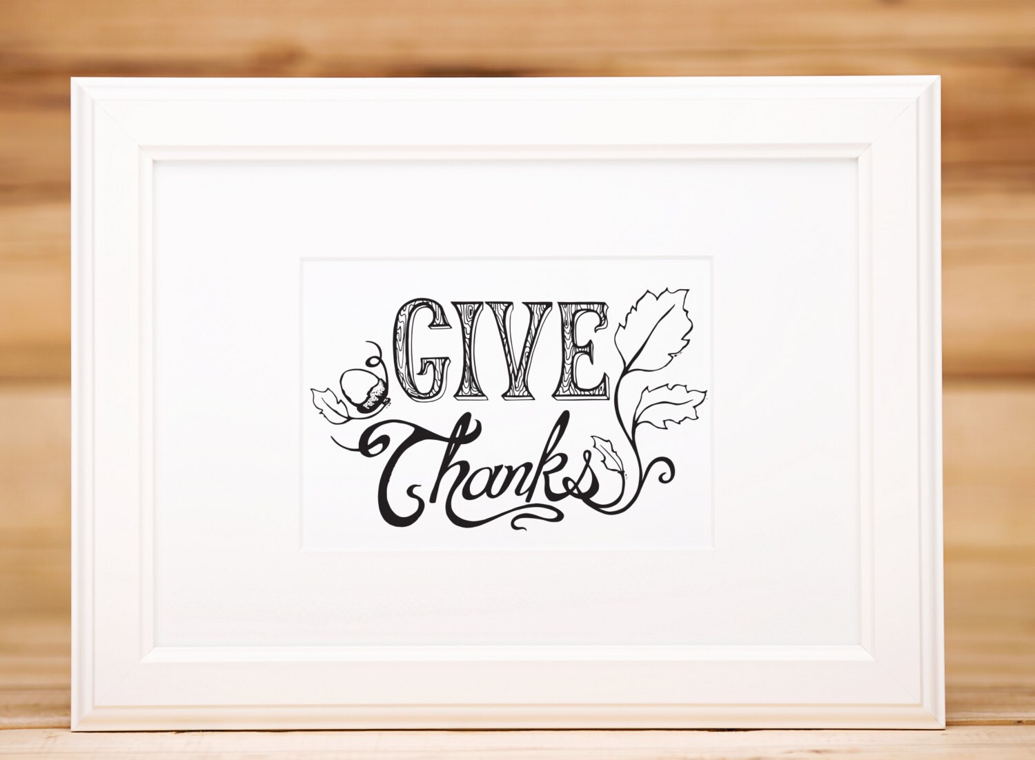 Thanksgiving Printable Decor, Thanksgiving Art Wall Art, Give Thanks ...
