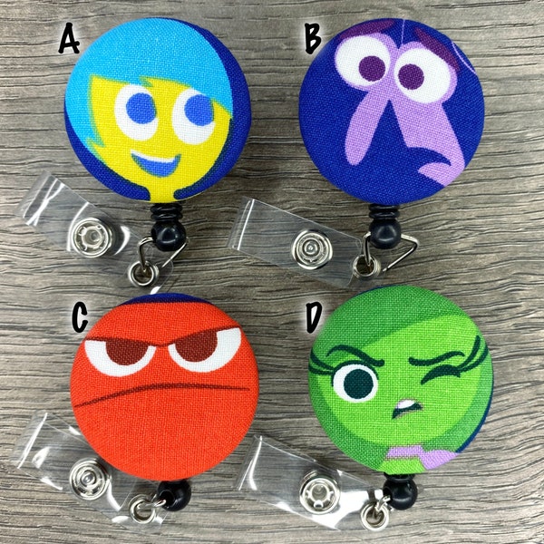 Retractable Badge Reel - Fabric Covered Button - Inside Out