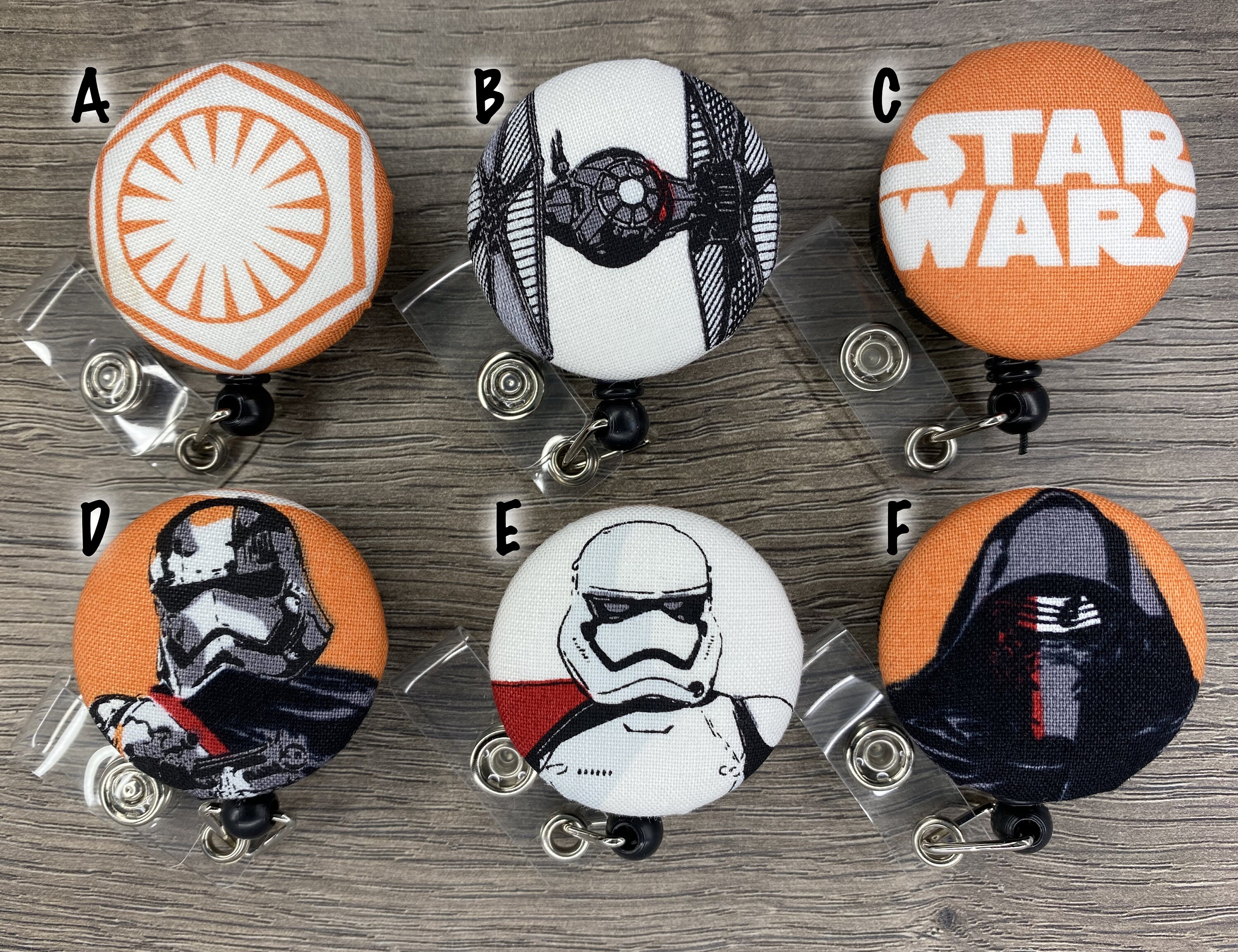 Retractable Badge Reel Fabric Covered Button Star Wars -  India