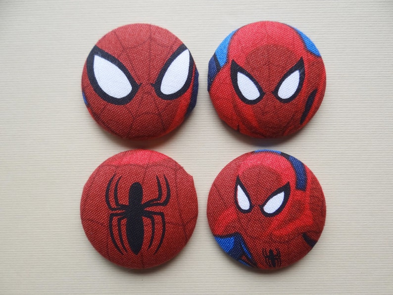 Retractable Badge Holder Fabric Covered Button Spiderman Etsy