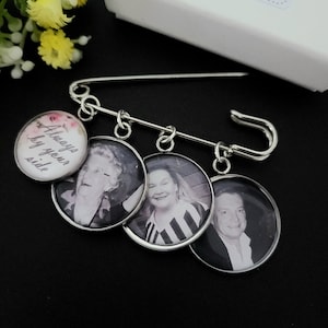 Floral photo charms , Boutonniere personalised with your 25MM photo , Groom Photo Tie Pin, Groomsmen, Memorial Charm for Groom, Lapel pin