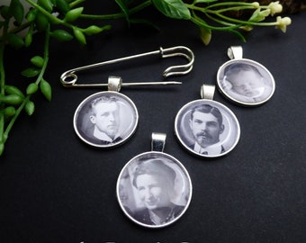 Photo pin Memorial charm for wedding Bride Bouquet photo Charm brooch memorial keepsake gifts