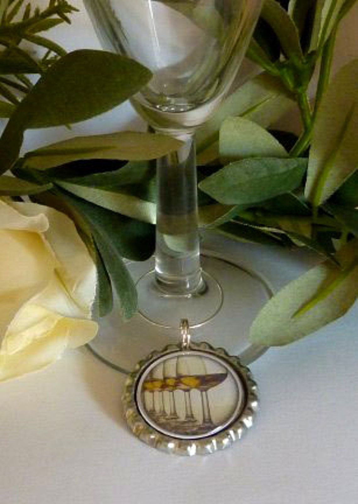 40 WINE GLASS CHARMS custom wedding & date personalised Etsy