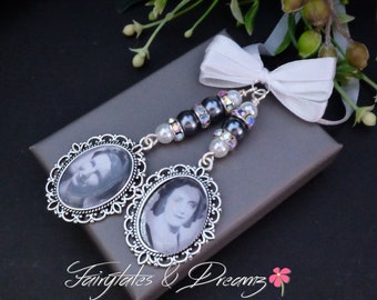 Double Bouquet Charm with your own photo Memorial Charm 25x18 Photo Bouquet Charm Memory Bridal charm