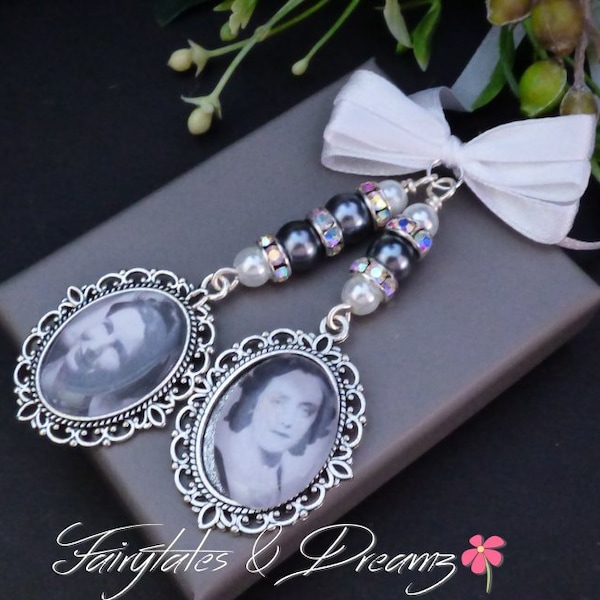 Double Bouquet Charm with your own photo Memorial Charm 25x18 Photo Bouquet Charm Memory Bridal charm