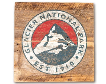Glacier National Park, Montana Art, Glacier Park, National Parks, Old Sign, Reclaimed Wood Art, Rustic Art, Glacier Park Gift, Lodge Sign