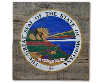 Montana Gift, Montana Art, Montana Map, Big Sky, Barnwood Sign, Salvaged Wood Art, Montana Rustic Art, Salvage Signs, Old Sign