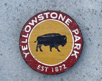 Yellowstone National Park, Yellowstone Park, Wooden Sign, Rustic Signs, Bison, National Park Decor, Yellowstone Sign, National Park Sign