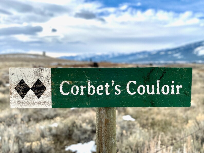 Corbet's Couloir, Corbets Couloir, Jackson Hole, Jackson Hole Art, Ski Run Sign, Jackson Hole WY Art, Jackson Wyoming, Barnwood Sign image 7