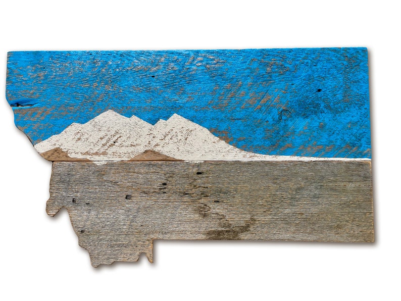 Montana Art, Get Lost, Get Lost Sticker, Reclaimed Wood Sign, Montana Map, Glacier Country, Barnwood, Wood Art, Montana Rustic Art, Barnwood image 1