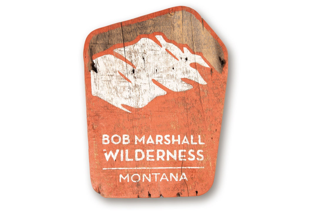 Bob Marshall Wilderness Sign on Montana Barnwood Etsy