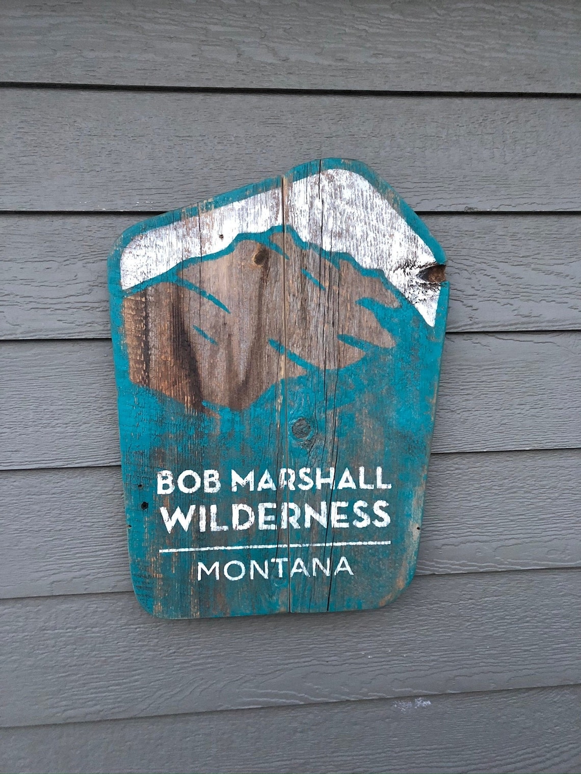 Bob Marshall Wilderness Sign on Montana Barnwood Etsy