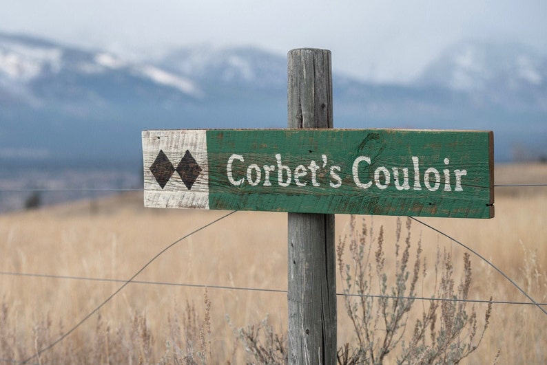 Corbet's Couloir, Corbets Couloir, Jackson Hole, Jackson Hole Art, Ski Run Sign, Jackson Hole WY Art, Jackson Wyoming, Barnwood Sign image 5