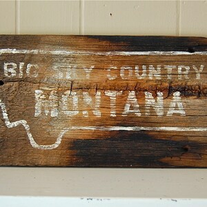 Montana Art, Montana Map, Montana Mud Flap, Big Sky Country, Barnwood ...