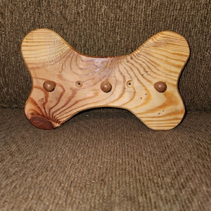 Wood Dog Bone Leash Holder
