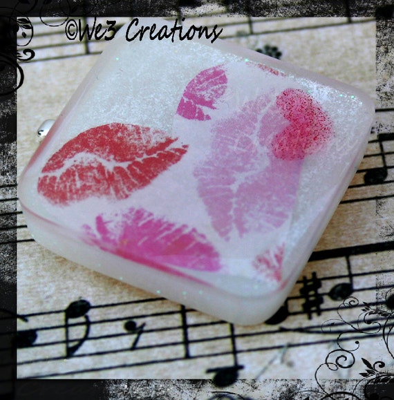 Items similar to Lipstick Heart Pendant on Etsy