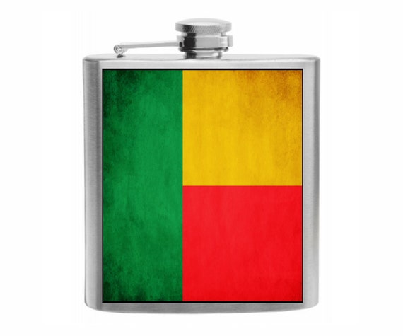 Azerbaijan Flag Stainless Steel Hip Flask 6oz
