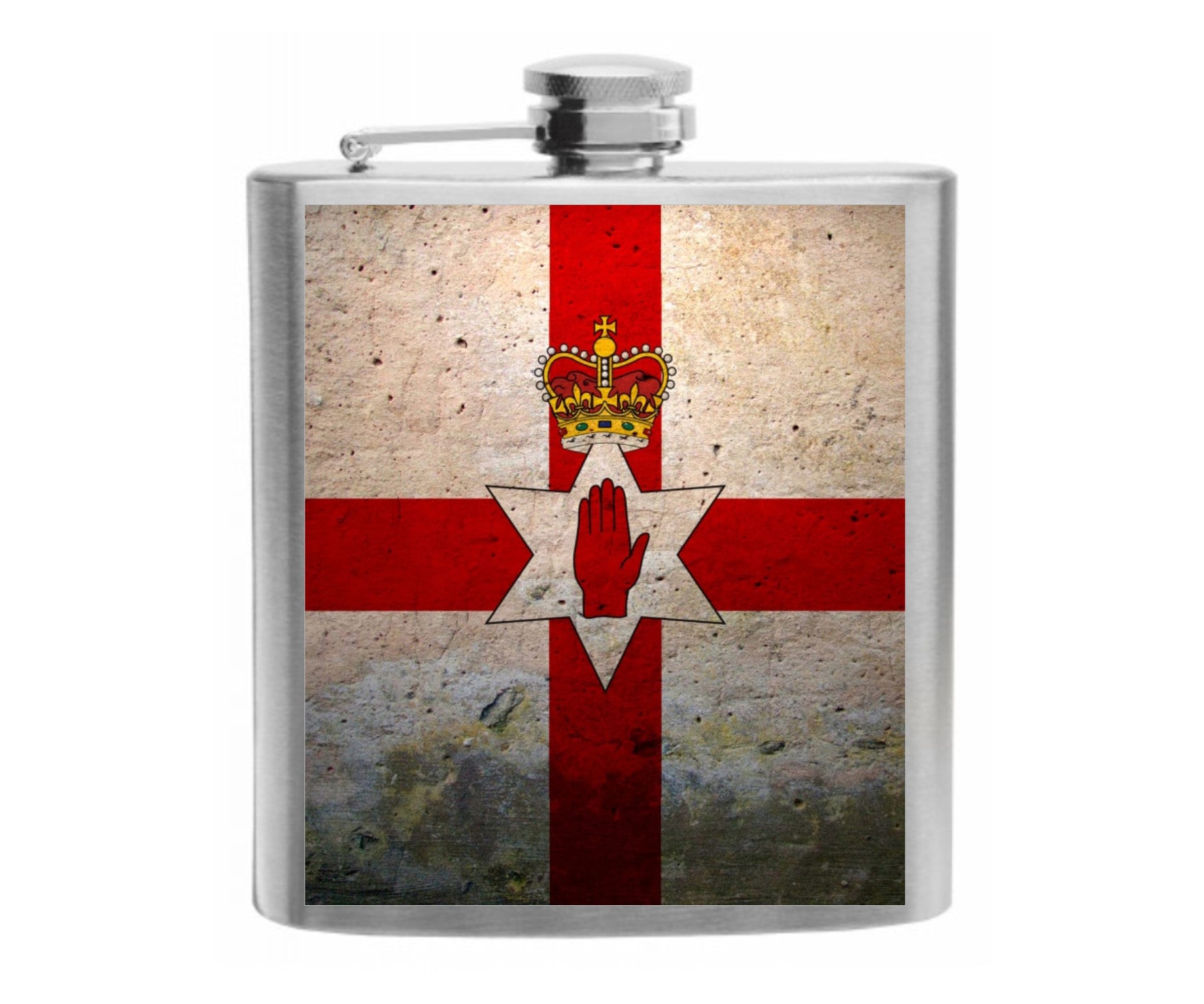 Northern Ireland Flag Stainless Steel Hip Flask 6oz Gift, Hip Flask, Northern Ireland, Country