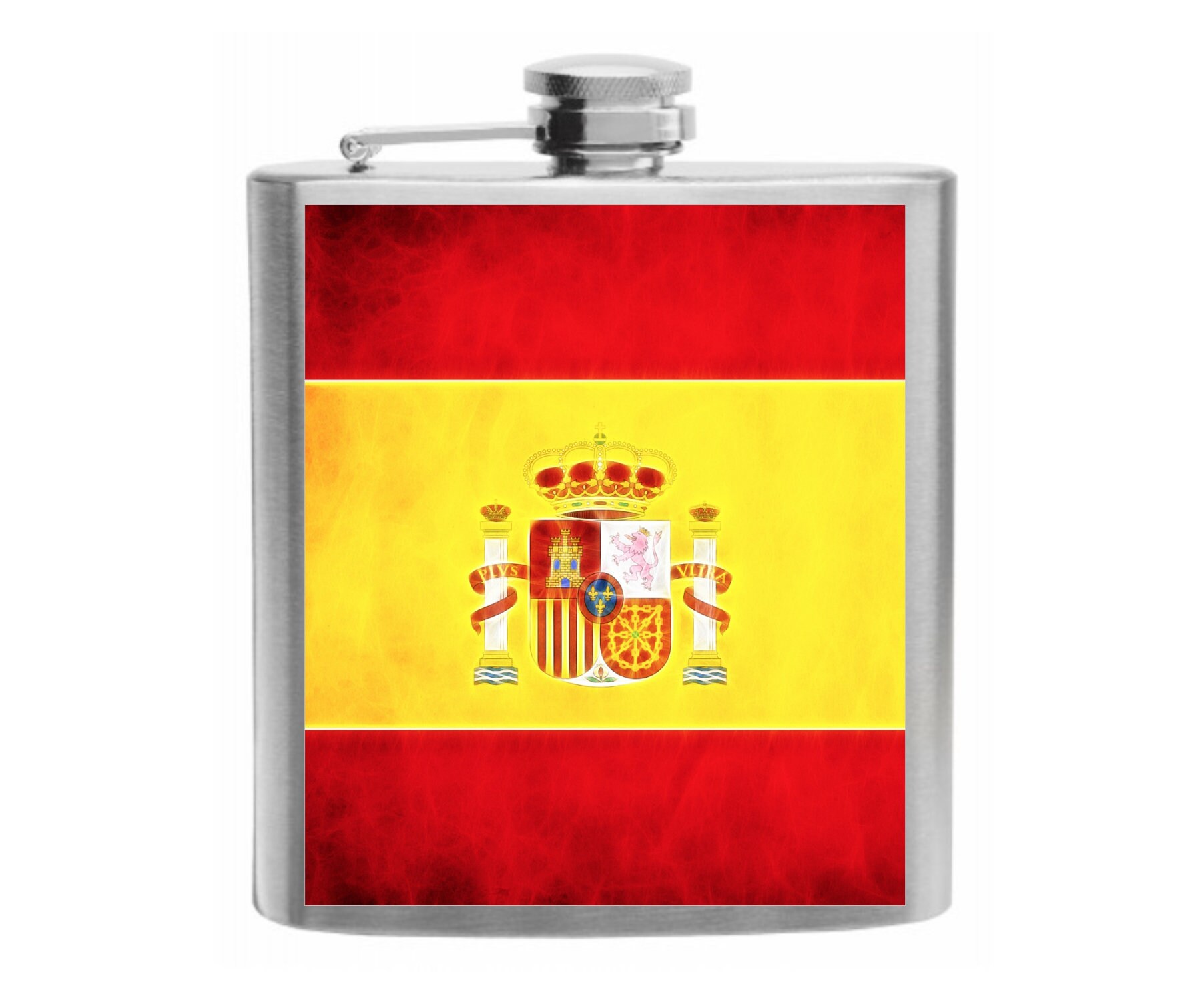 Spain Flag Stainless Steel Hip Flask 6oz Gift Hip Flask Etsy