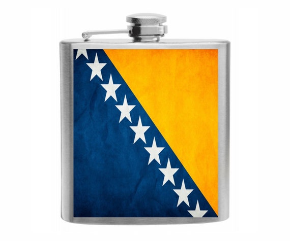 Azerbaijan Flag Stainless Steel Hip Flask 6oz