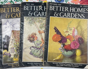 Lot of 3 Better Homes & Gardens Magazines from the 1930’s