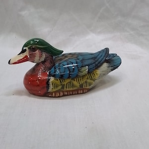 Hand Painted Laquered Duck Trinket Keeper