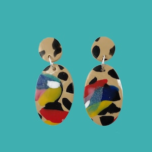 Comet Earrings [Paradiso] - Maximalism - Polymer clay