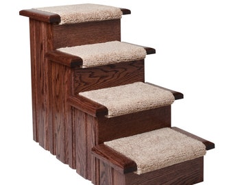 Escaleras para perros de 4 escalones, de madera maciza, de alta calidad, para cocina, envío gratuito a los 48 estados más bajos (DS4cOCH)