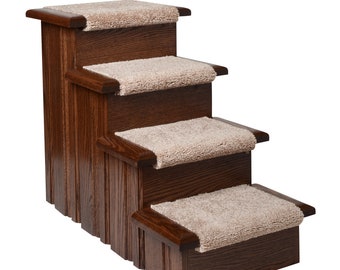 Pet Steps 4  Step  24 inches Tall DS4cOWAL  Furniture Quality Solid wood Raised Panel Dog Steps Free Shipping in the Lower 48 States