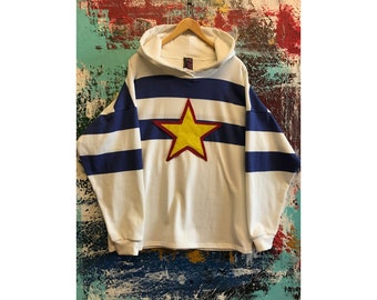 Yapyap Pop Art Striped Hoodie with Double Star