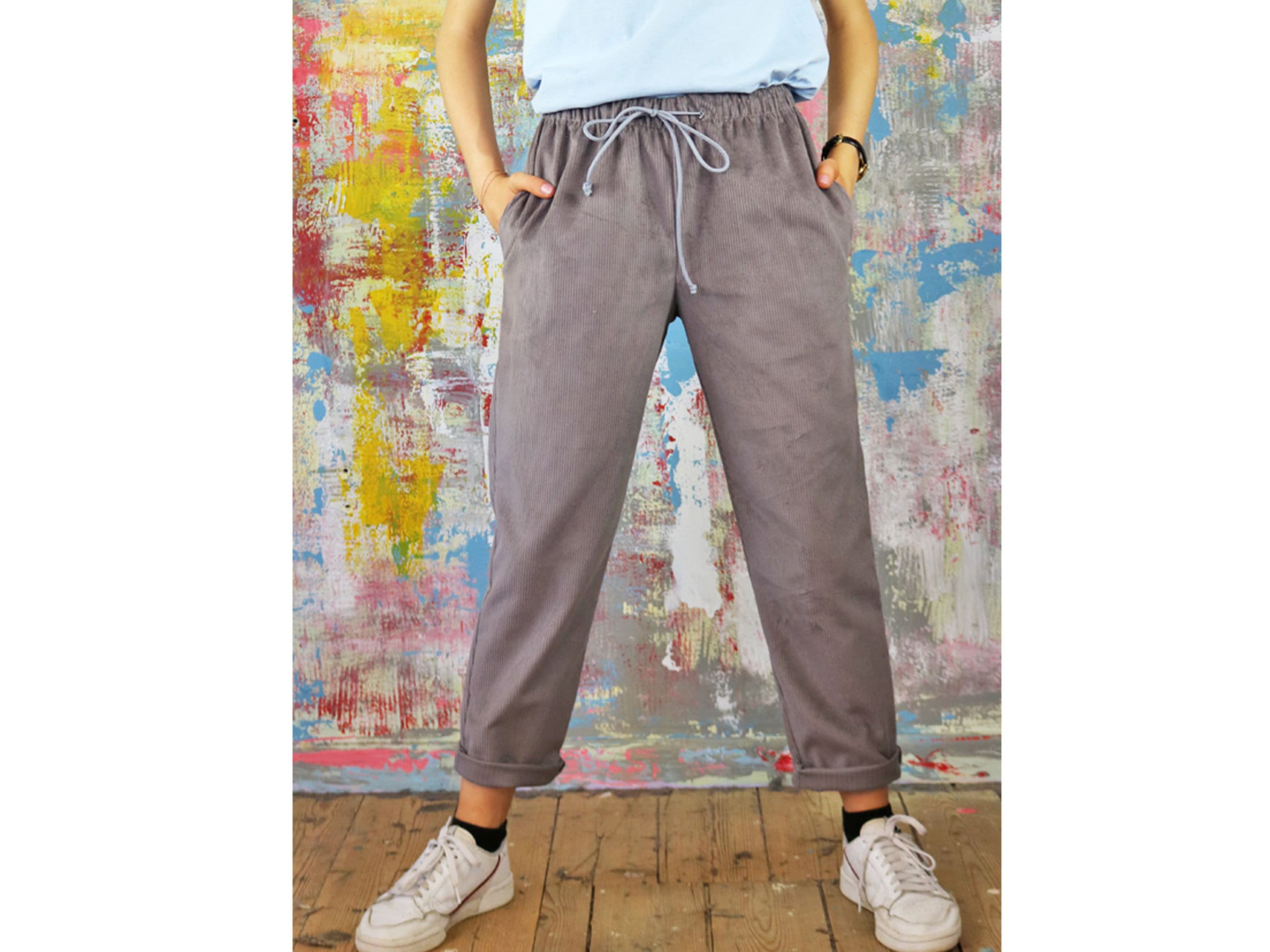  Cotton Drawstring Womens Pants: Clothing, Shoes & Jewelry