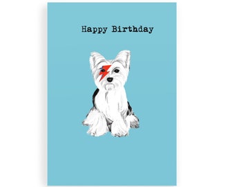 Yorkshire Terrier Birthday Card // lightning bolt birthday card // yorkie card