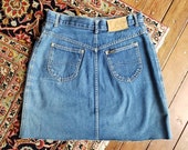 Vintage Lee denim skirt w29 quot distressed
