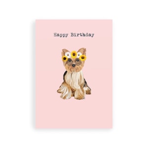 Yorkshire Terrier Birthday card // yorkie // birthday card // dog card // boho dog