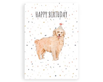 Golden Retriever Carte d’anniversaire // Golden retriever