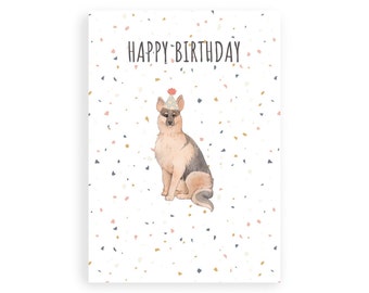 German Shepard Birthday Card // German Shepard