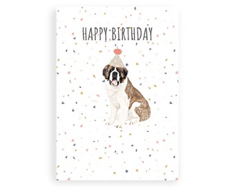 St Bernard Birthday Card // St Bernard