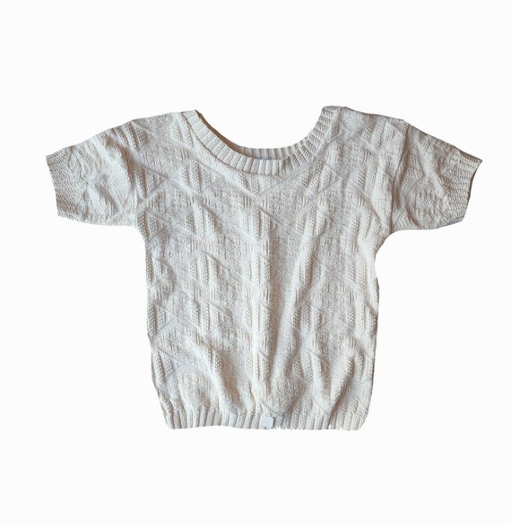 Wye Oaks top size small // cream // vintage 70s - image 1