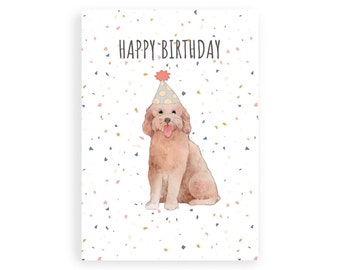 Labradoodle Birthday card // Goldendoodle birthday card // doodle bitrhday