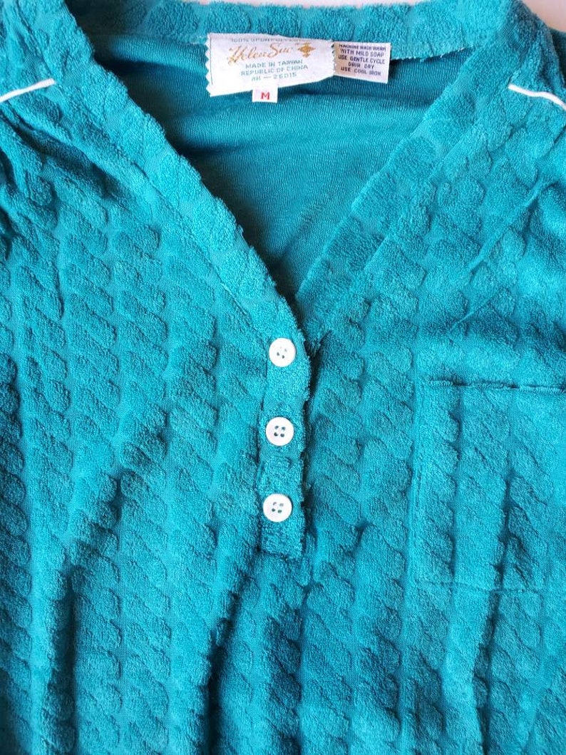 Helen Sue shirt sz small // teal nwt vintage image 3