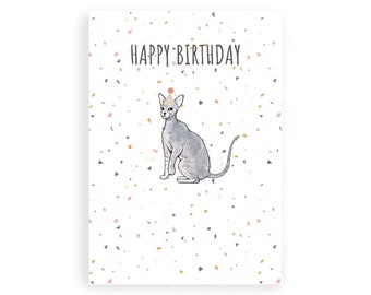 Sphynx Cat Birthday Card // Sphynx Cat