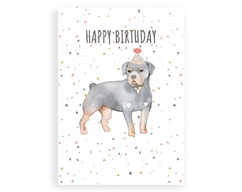 Tarjeta de cumpleaños rottweiler // Cumpleaños rottweiler