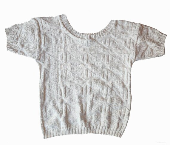 Wye Oaks top size small // cream // vintage 70s - image 2