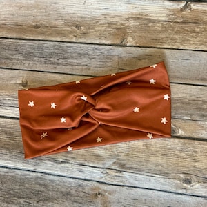 Women’s Knotted Headband - Fall Headband- Halloween Headband- Fall Stars- Knotted Headband - Twist Headband - Wide Headband