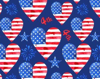Soft Twist Top Knotted Headband - Blue - American Flag - Fourth of July Headband - Patriotic Headband