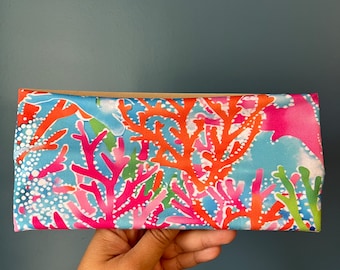 Soft Twist Knotted Headband - Ocean Blue - Pink -Orange - Green  Underwater - Coral Under the Sea