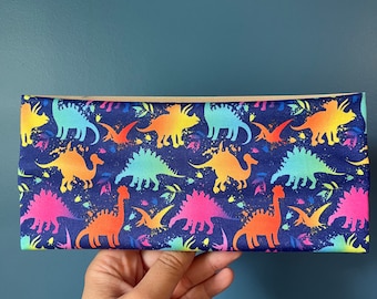 Women’s Knotted Headband - Neon Multicolor Dinosaurs - Dinosaur Headband
